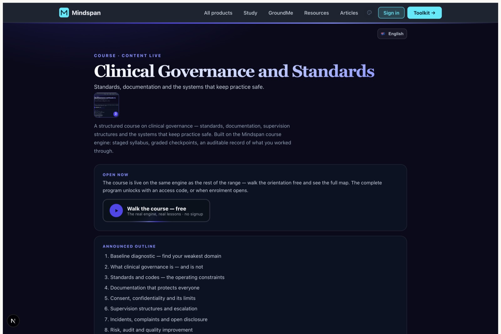 Clinical Governance and Standards — Reference library