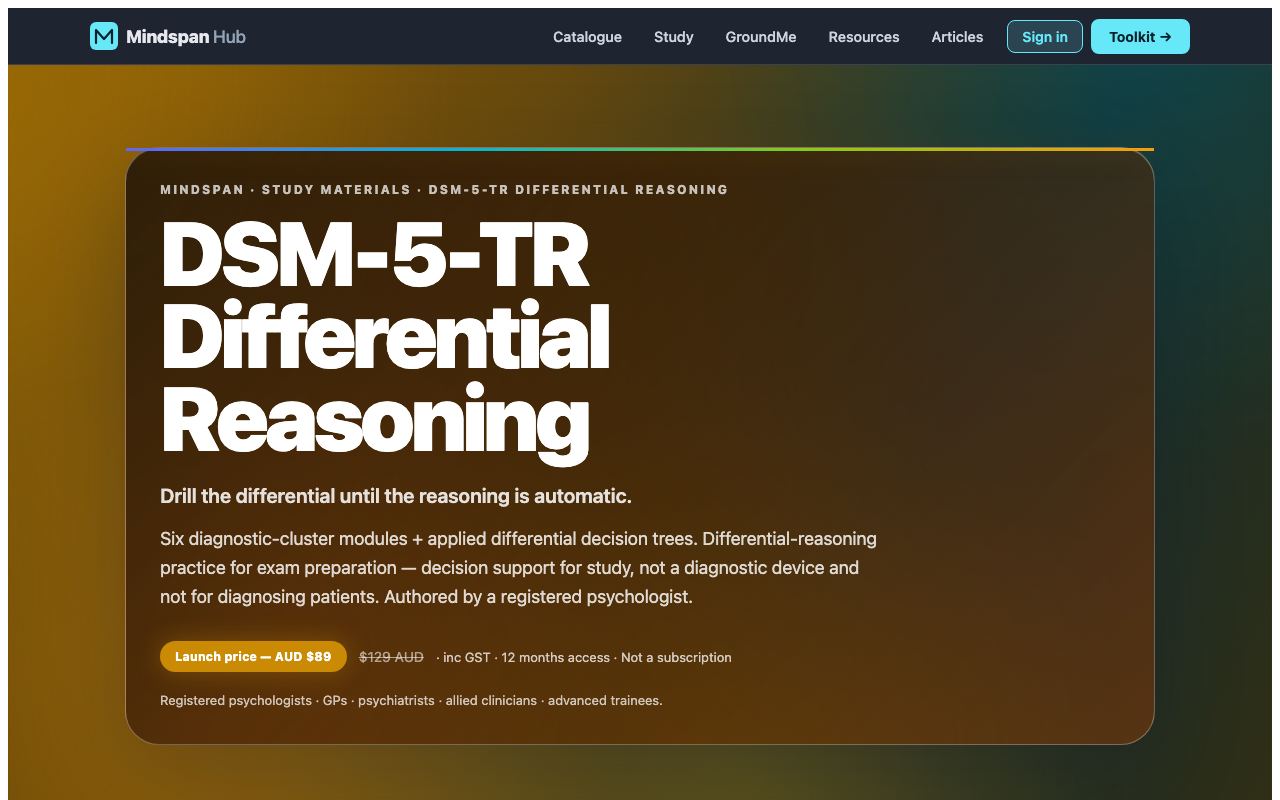DSM-5-TR Differential Reasoning — The live page