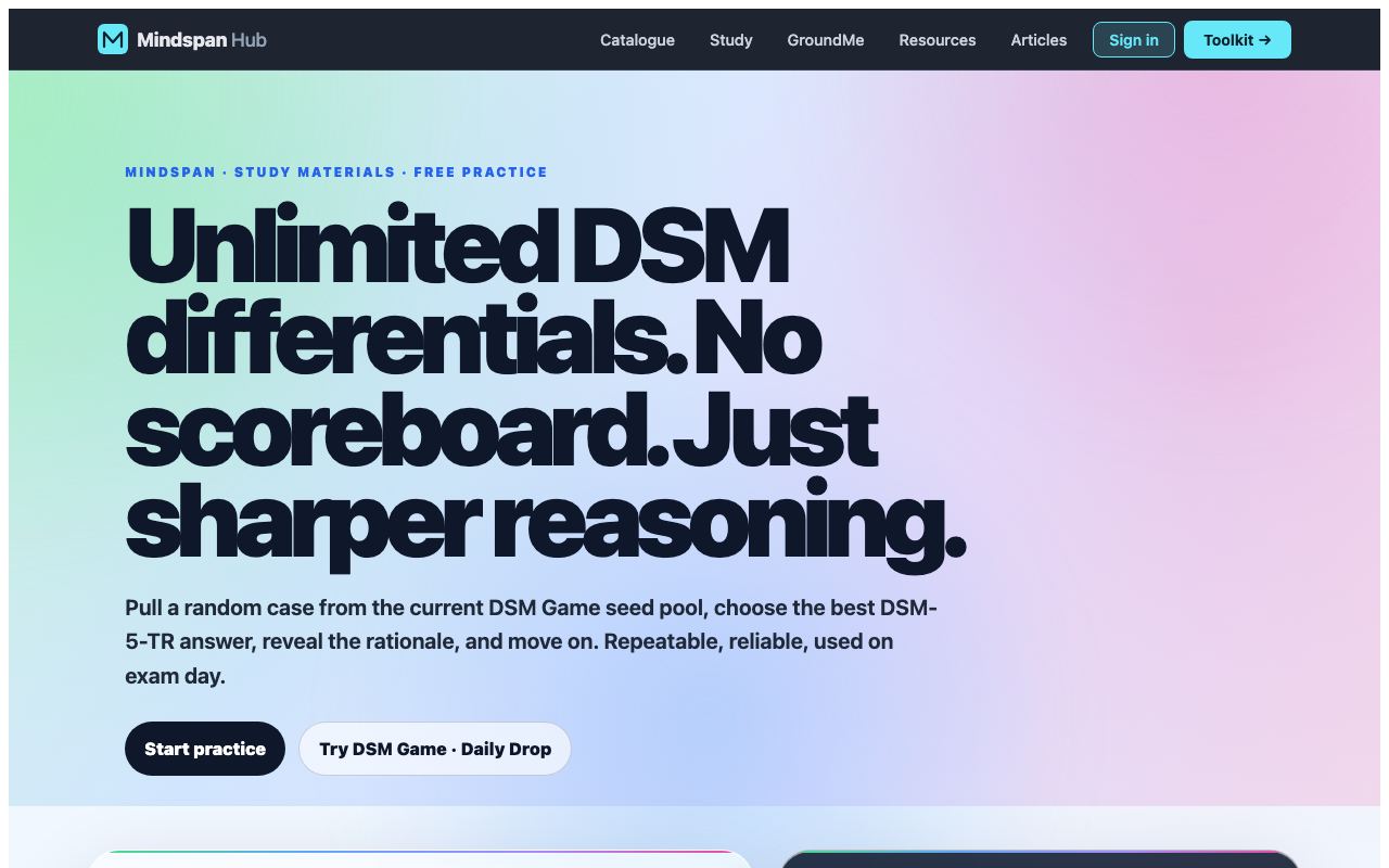 DSM Practice — The live page