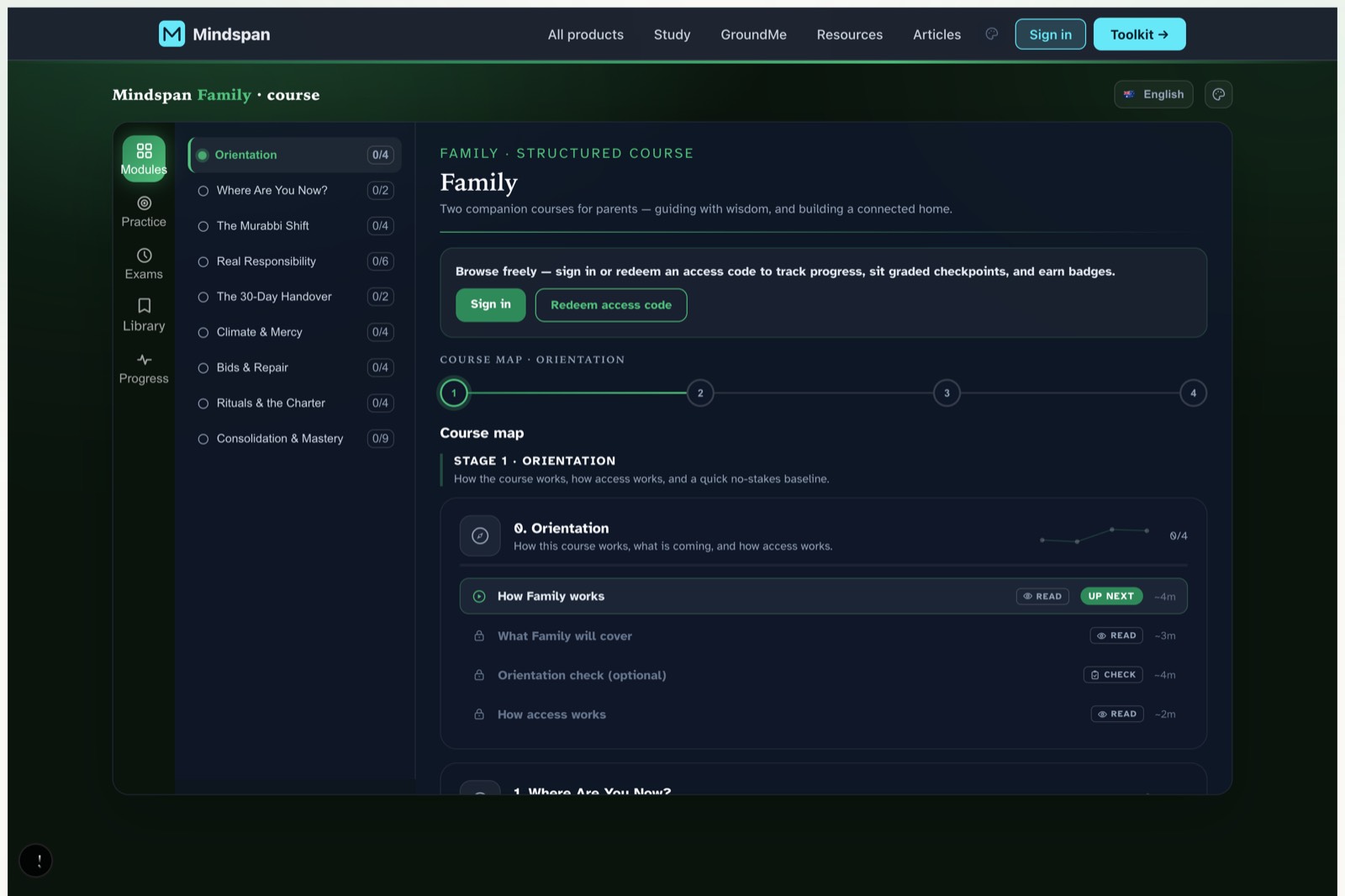 Family — Lesson player